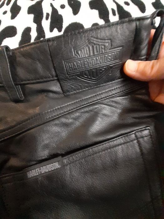 Calças em pele genuína Harley Davidson