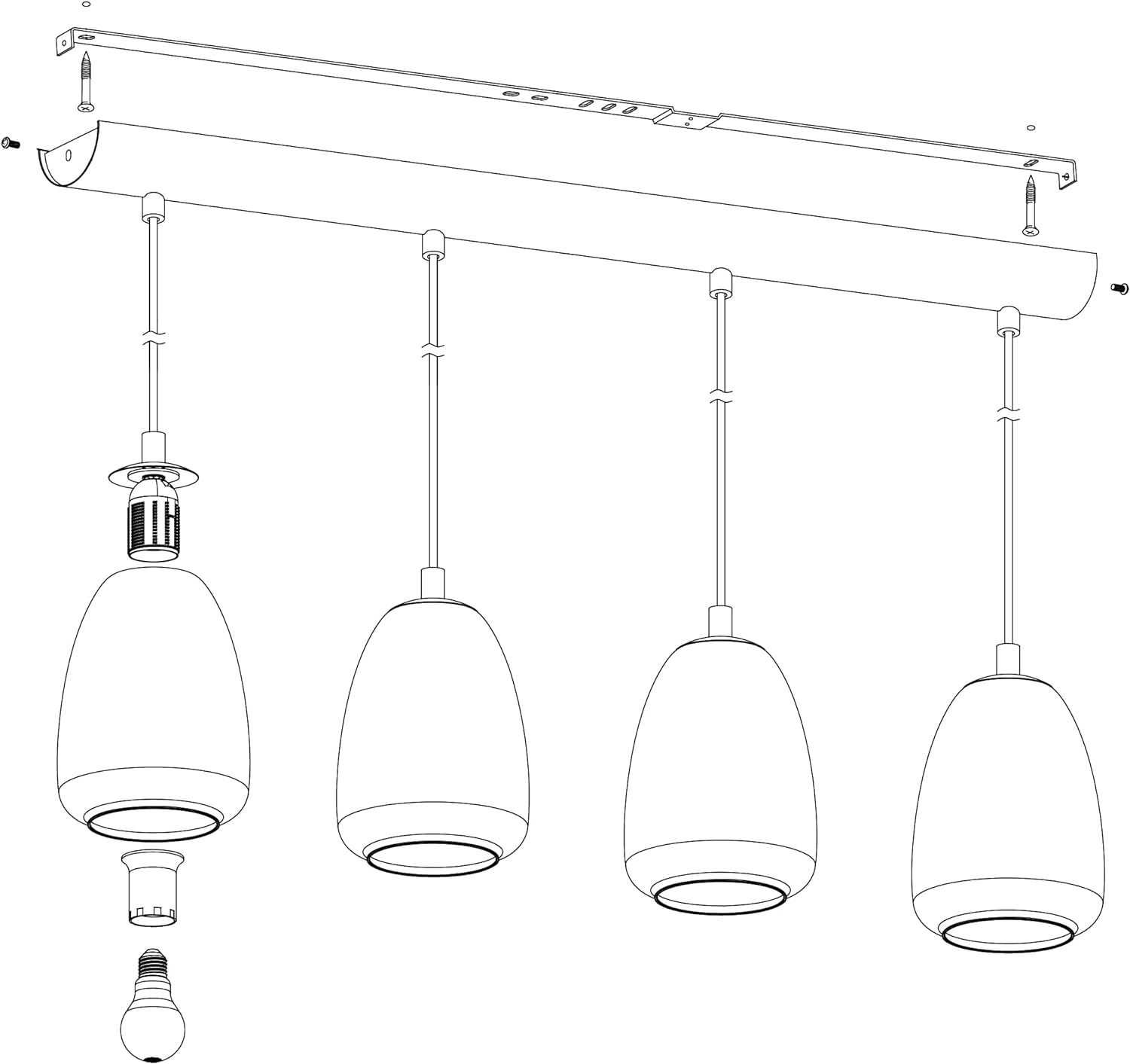 EGLO Lampa wisząca Alobrase, 4-żarówkowa