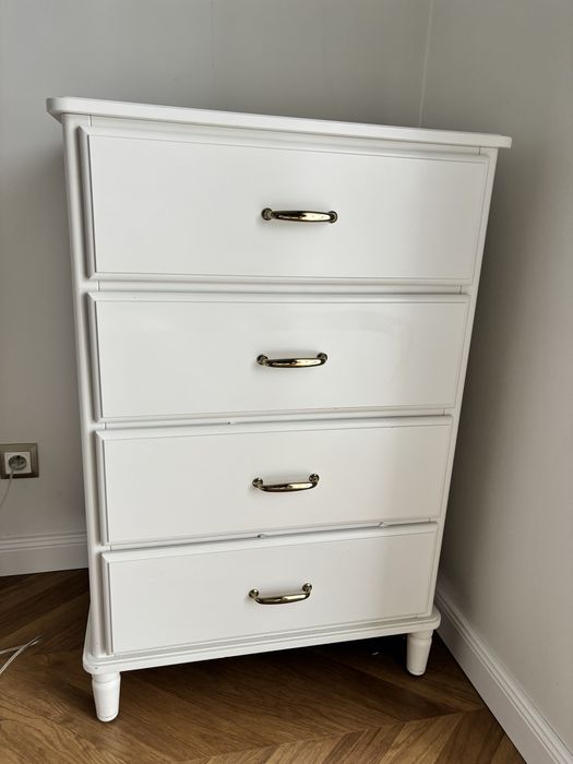 Komoda Ikea biała, złote uchyty