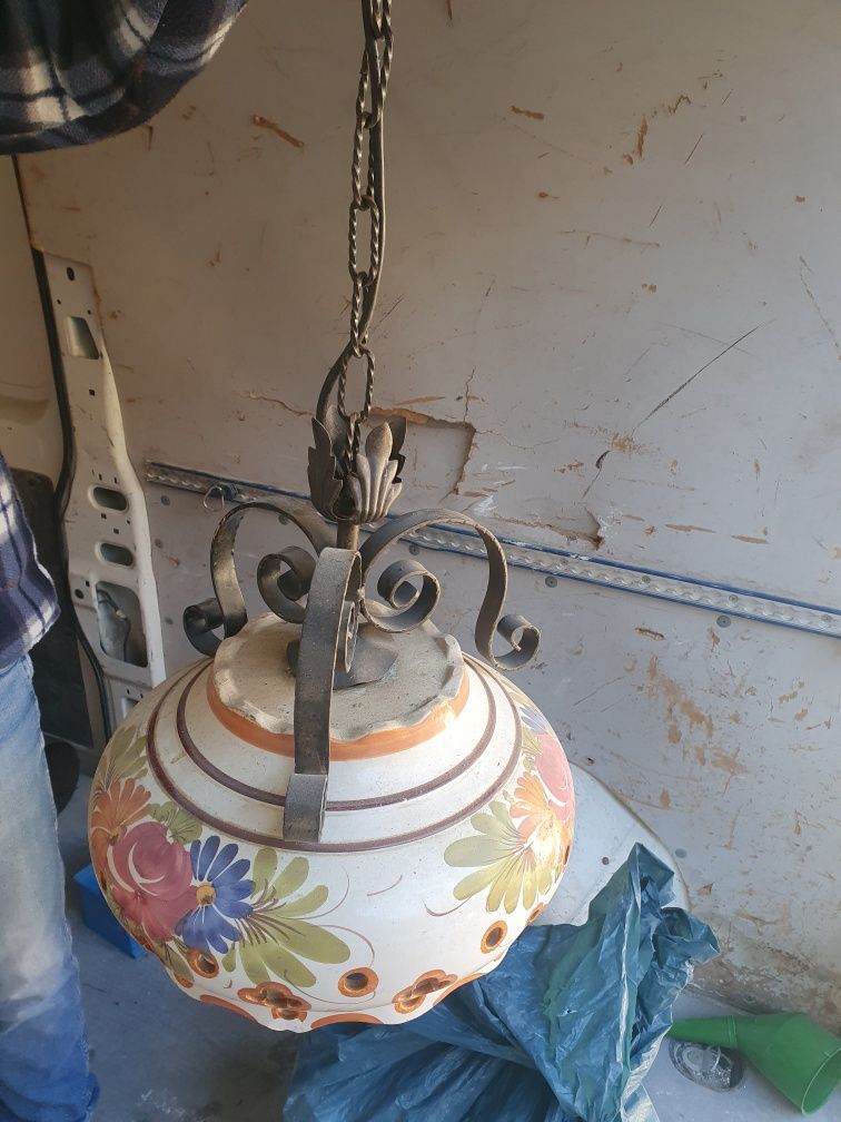 Stara wisząca lampa sufitowa antyk vintage retro transport lub wysyłka