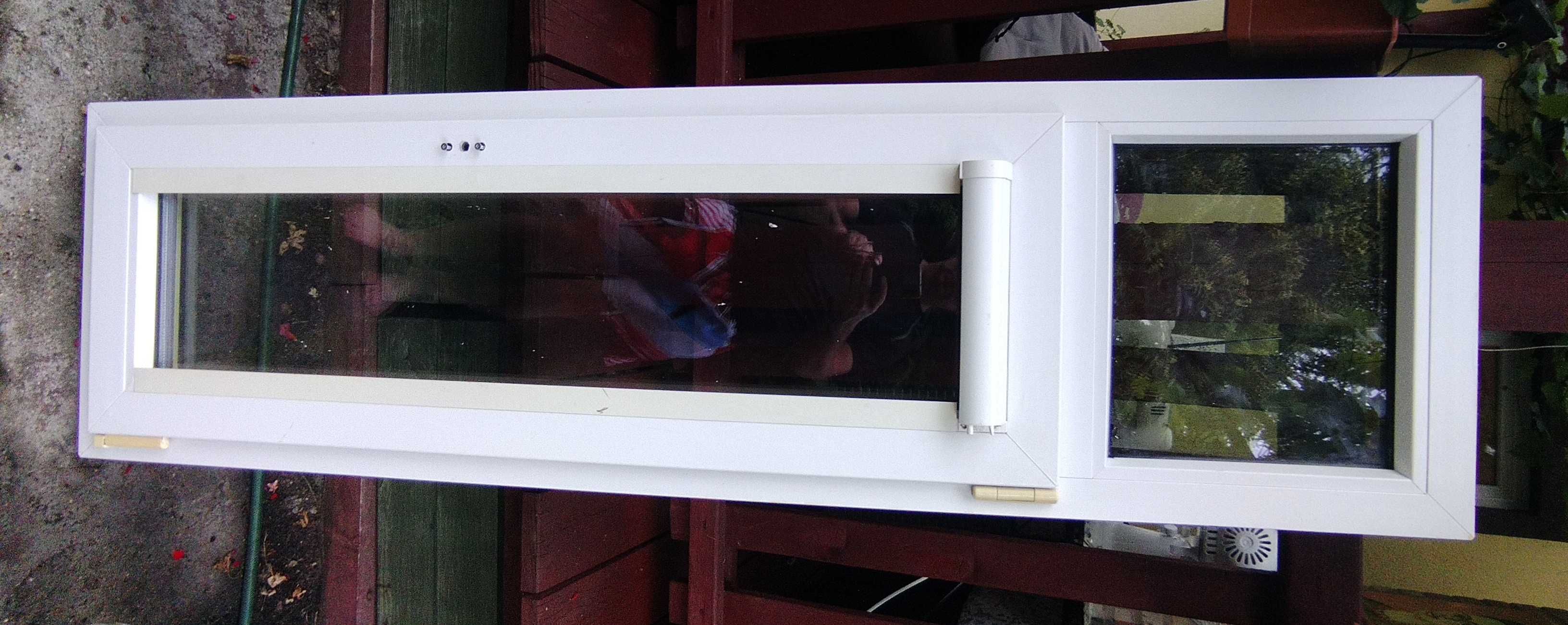 Okno PCV wąskie białe używane