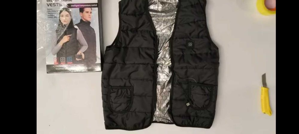 Жилет (L,XL,2XL,3XL) зимовий з USB підігрівом унісекс чорний