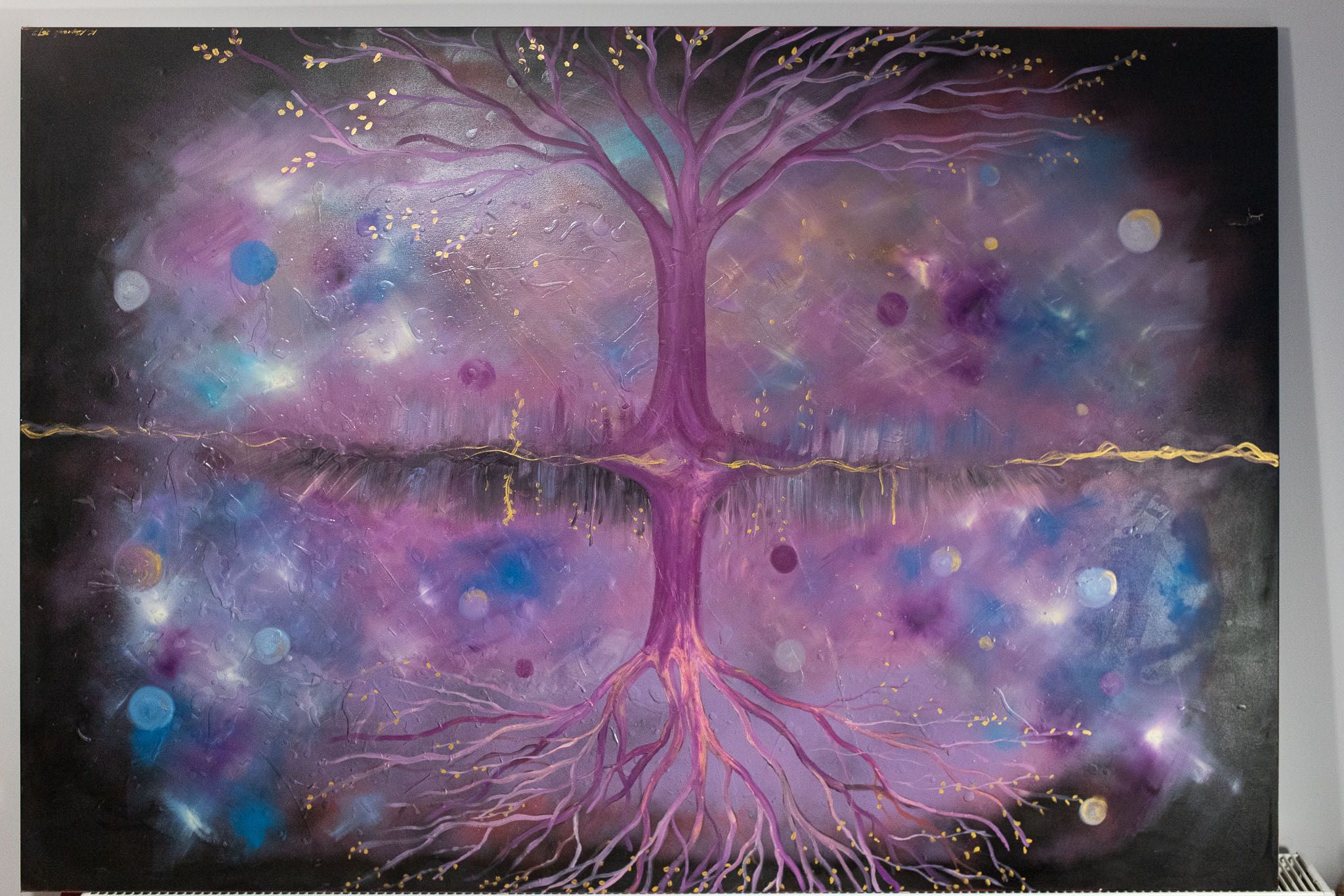 Ogromny obraz - olej + akryl na płótnie. 160x110 cm