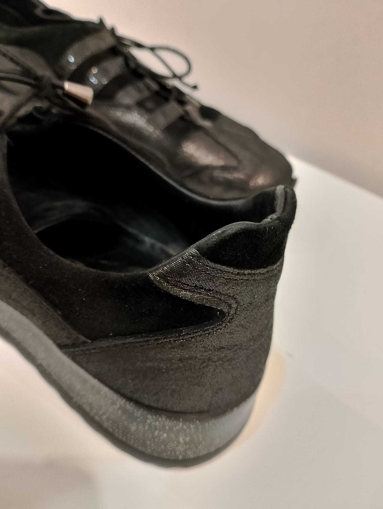 Skórzane czarne sneakersy Venezia, r. 39