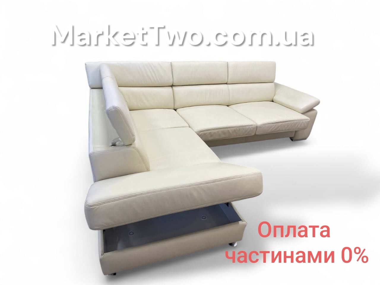 Кожаный, шкіряний кутовий-диван з нішею ( 050502 )