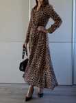 Zara Woman długa sukienka panterka szmizjerka leopard print 36 S