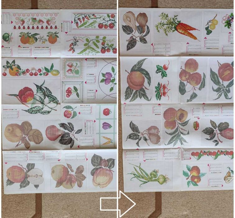 Набори для вишивання, схеми. Нитки, бісер (залишки)