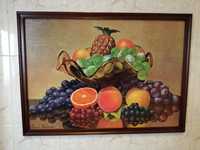 Quadro com pintura de frutas