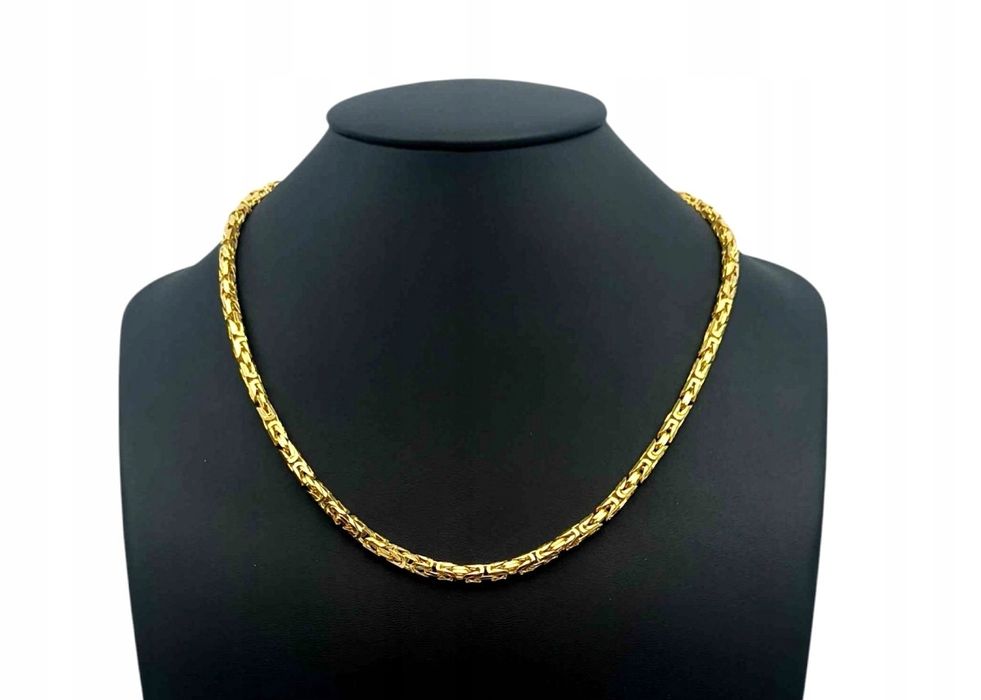 Pozłacany Srebrny Łańcuszek Splot Królewski 60cm P925 44,13g