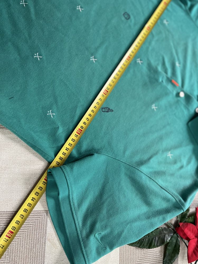 Nike koszulka polo zielona z logo XL bawełniana luksusowa cotton