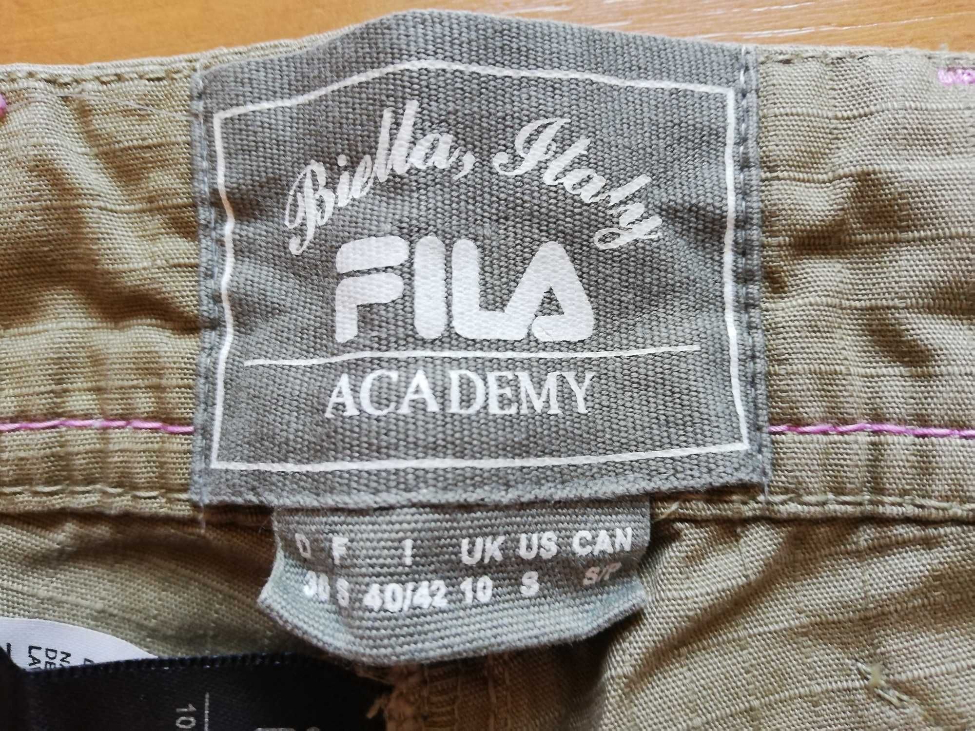 damskie spodnie sportowe bojówki khaki Fila M / 38 vintage wysoki stan