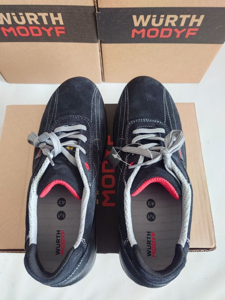Buty robocze półbuty WURTH ochronne NEW AIR BLACK S1P SRC ESD roz. 45