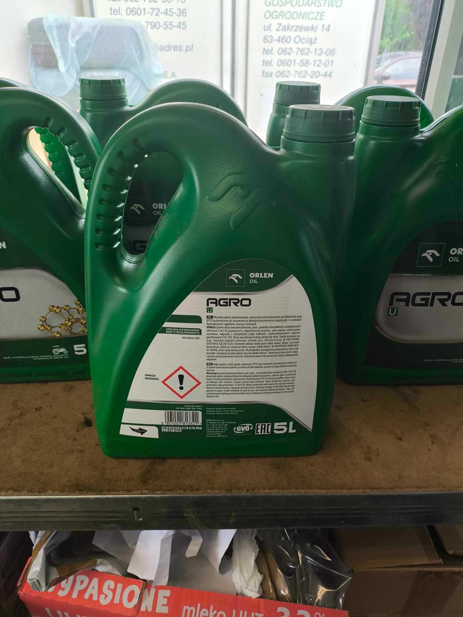 AGRO U ORLEN LOTOS AGROL U OLEJ Hydrauliczno Przekładniowy 5L Oryginał