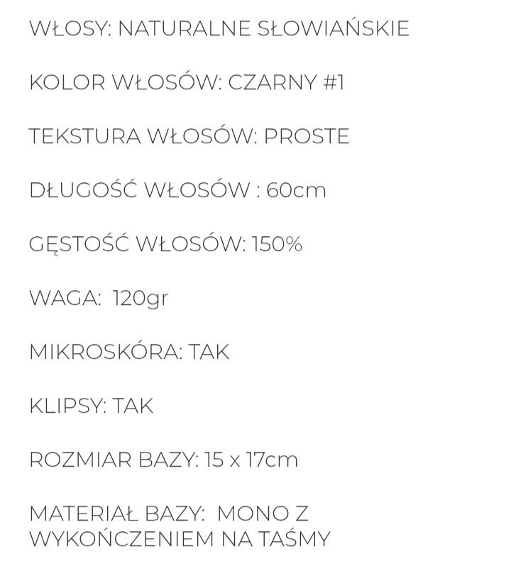 Topper włosy słowiańskie 100%
