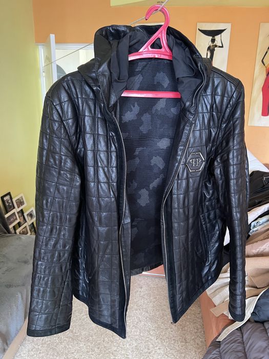 Кожанка шкіряна куртка Philipp Plein 56 (L) розмір