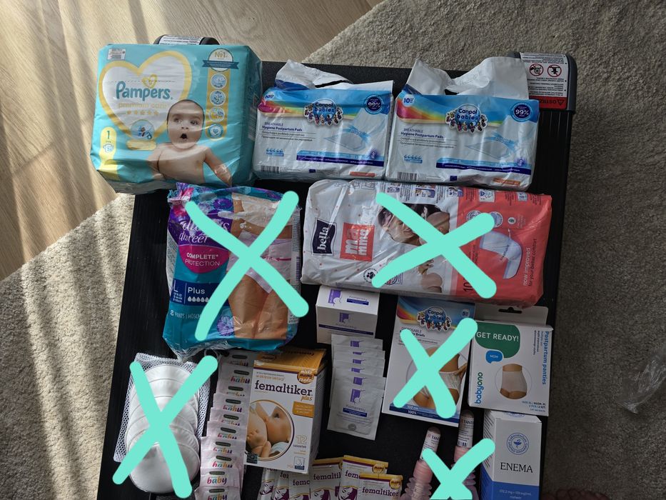 Zestaw poporodowy multi mam Pampers, Femaltiker, Canpol, Always