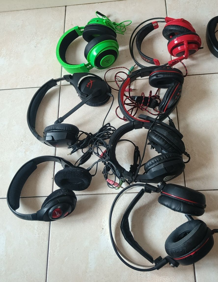 Słuchawki gamingowe Razor Creative MSI i inne 30 szt uszkodzone