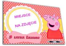 Opłatek na tort Gruby z połyskiem A4  Świnka Peppa + zdjęcie