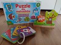 Puzzle + klocki i karty z pytaniami