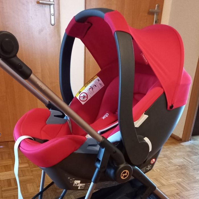 Nosidło, fotelik samochodowy cybex aton, czerwony