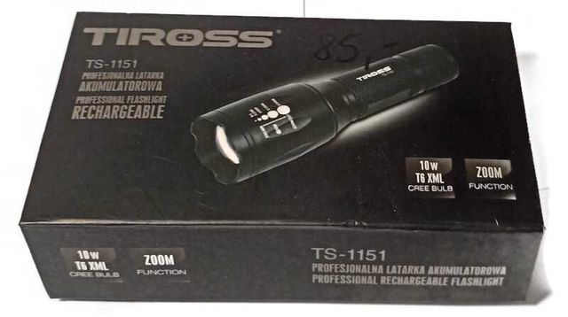 Latarka akumulatorowa Tiross TS-1151 czarna