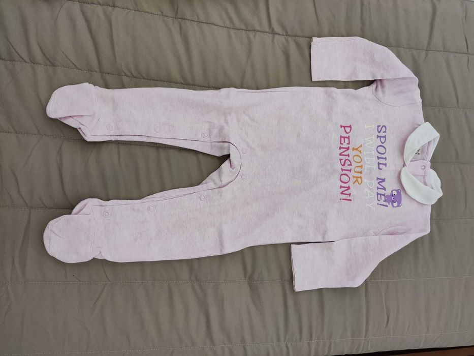 7 Babygrow em algodão menina de 9-12 meses