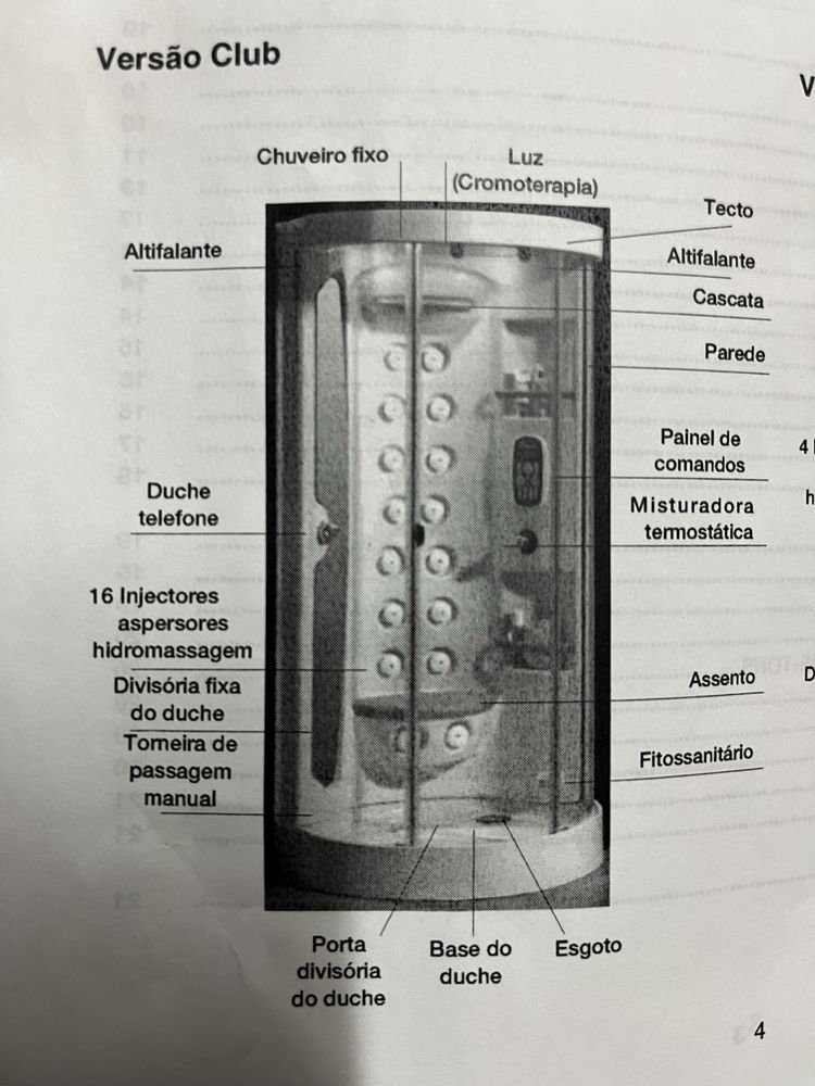 Cabine de banho com hidromassagem