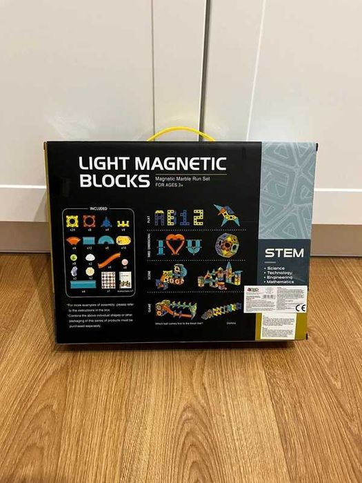 Klocki magnetyczne 110 elementów świecący tor kulkowy 3D nowe