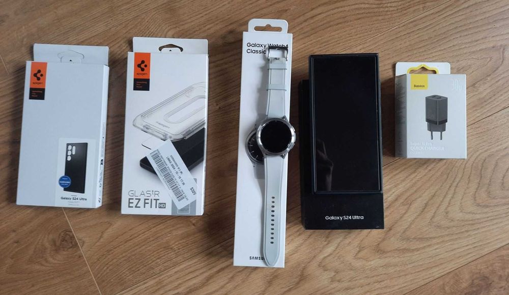 Samsung Galaxy S24 Ultra 256gb+Glalaxy Watch 4 Classic+Ładowarka