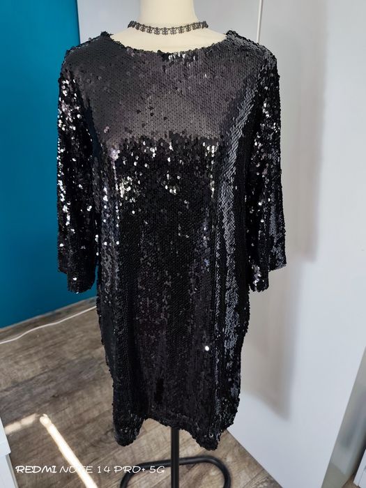 Sukienka imprezowa sylwestrowa cekinowa L 40