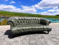 Sofa Chesterfield zielona skóra naturalna z 2024 roku