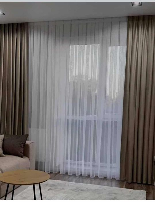 Продаю тюль бамбук біла  однотонна 10 м.