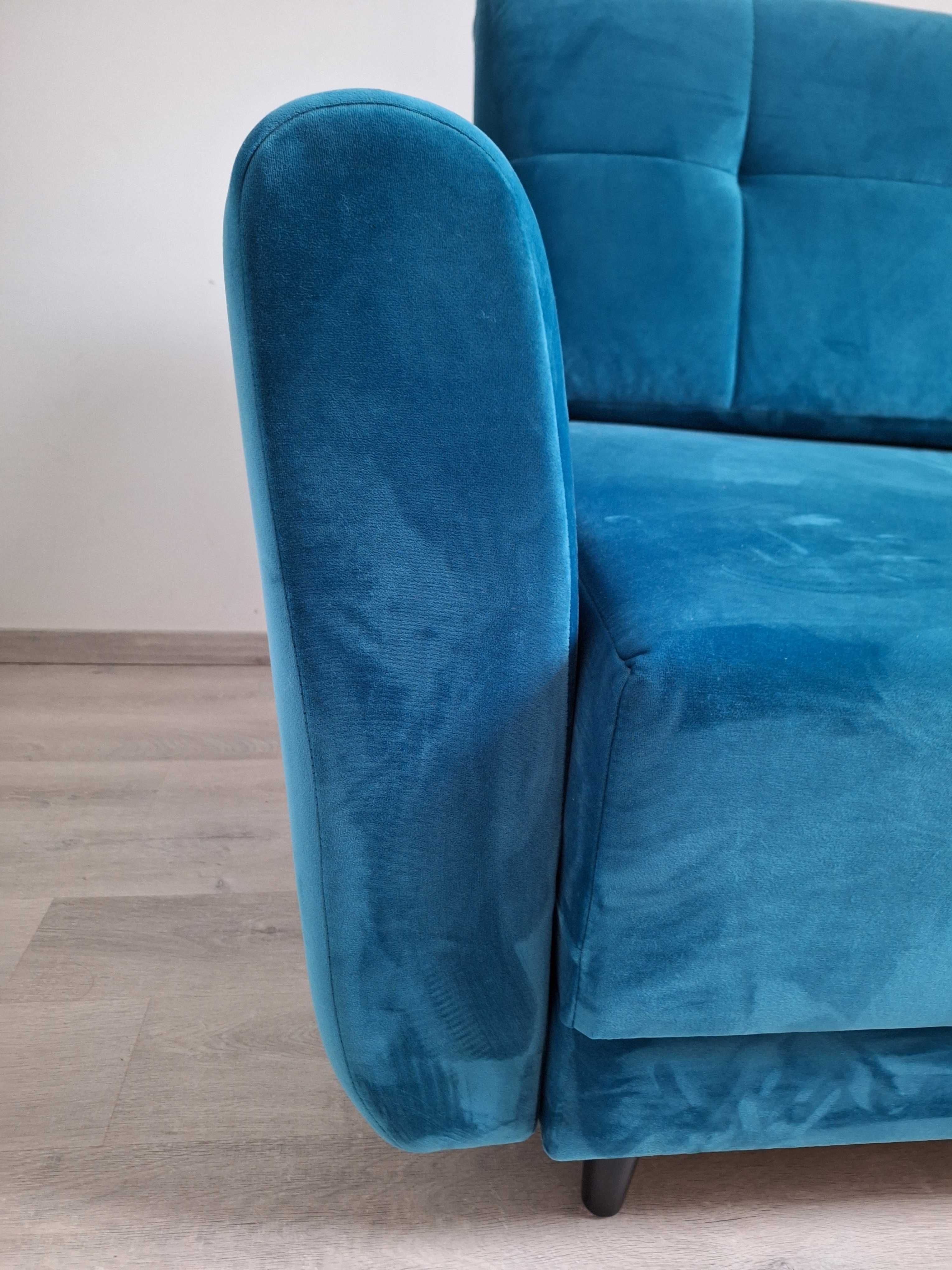 Sofa 3-osobowa rozkładana zielona/turkusowa