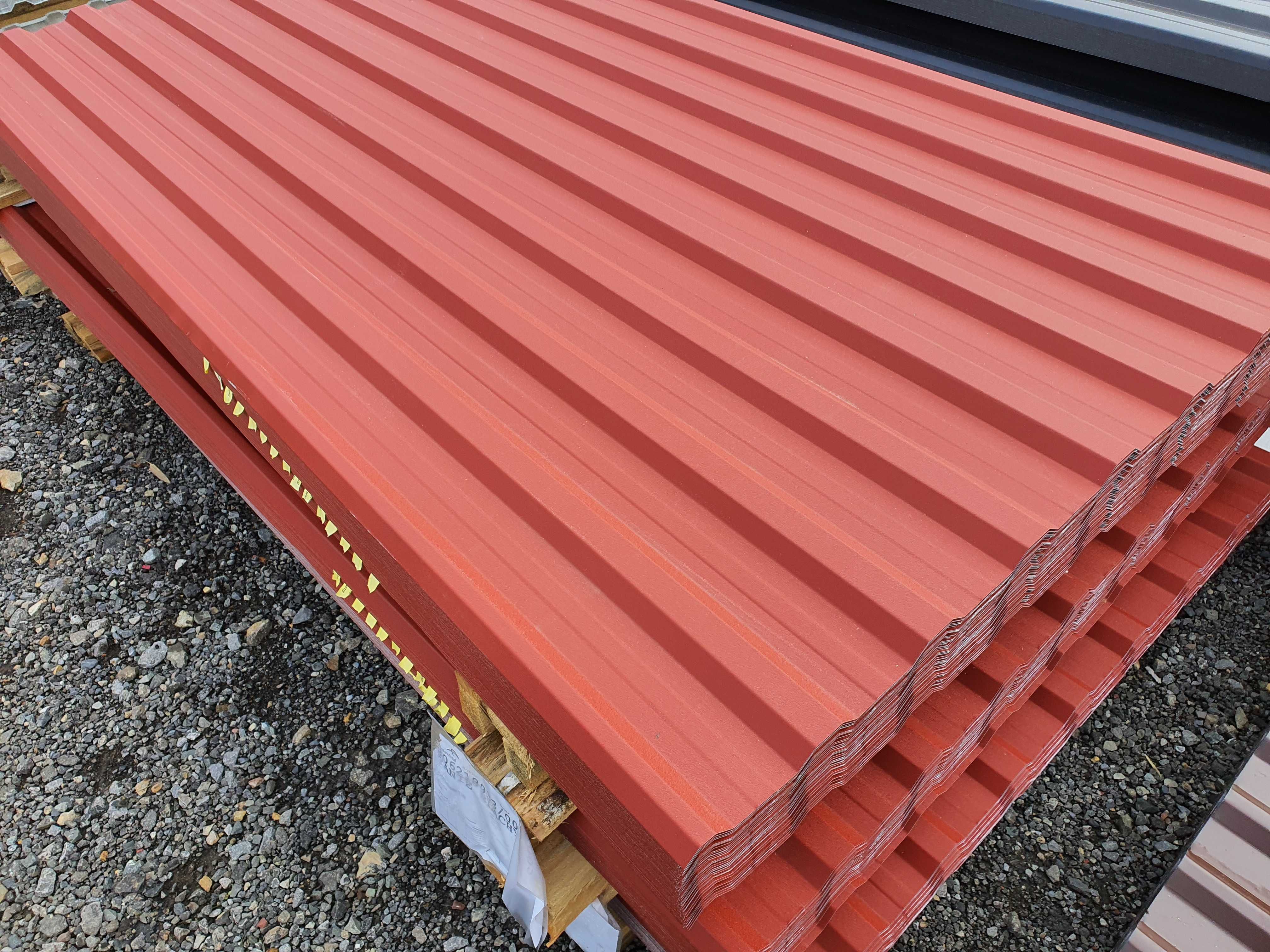 Blacha dachowa T18 czerwona, nowa, garaż, wiata, dom 0,5mm