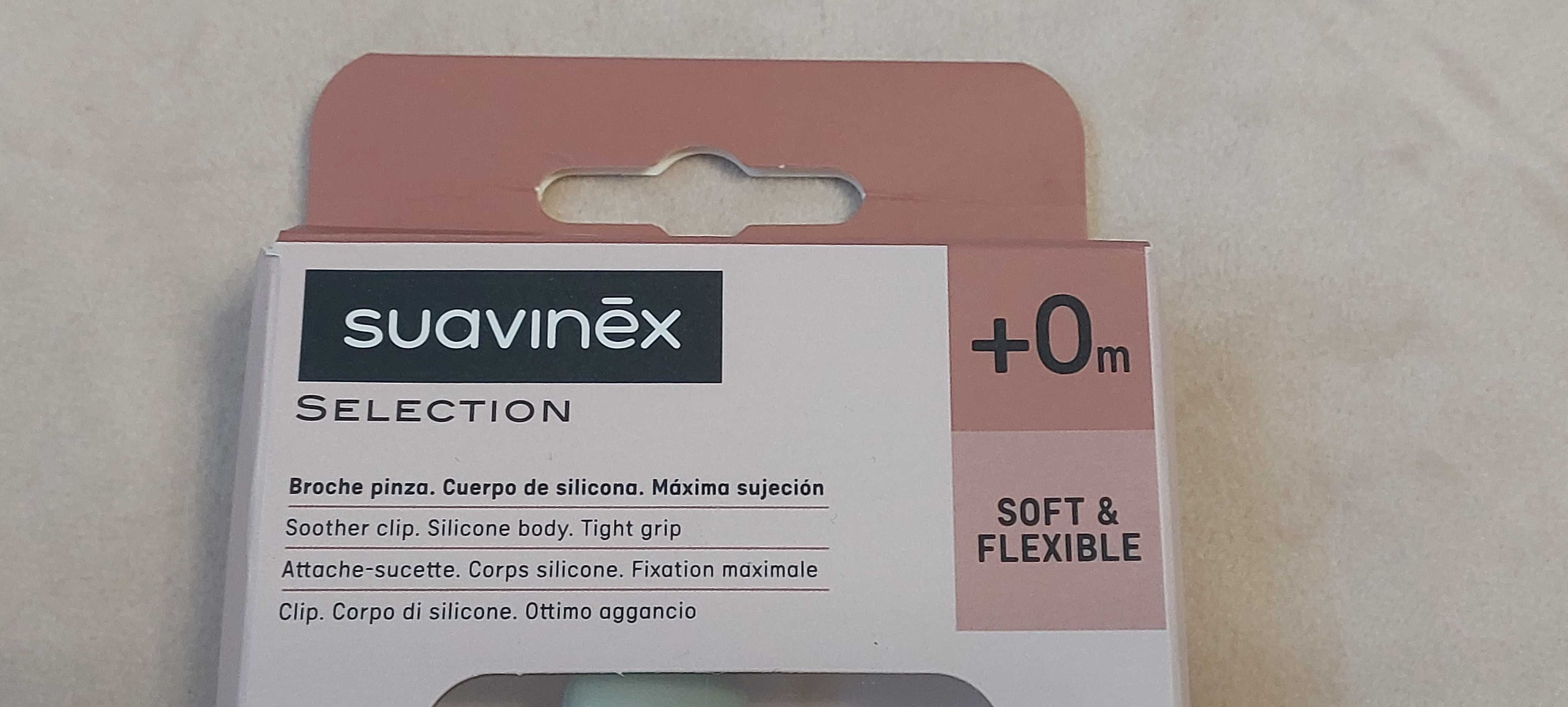 Suavinex silikonowy klips do smoczka zielony