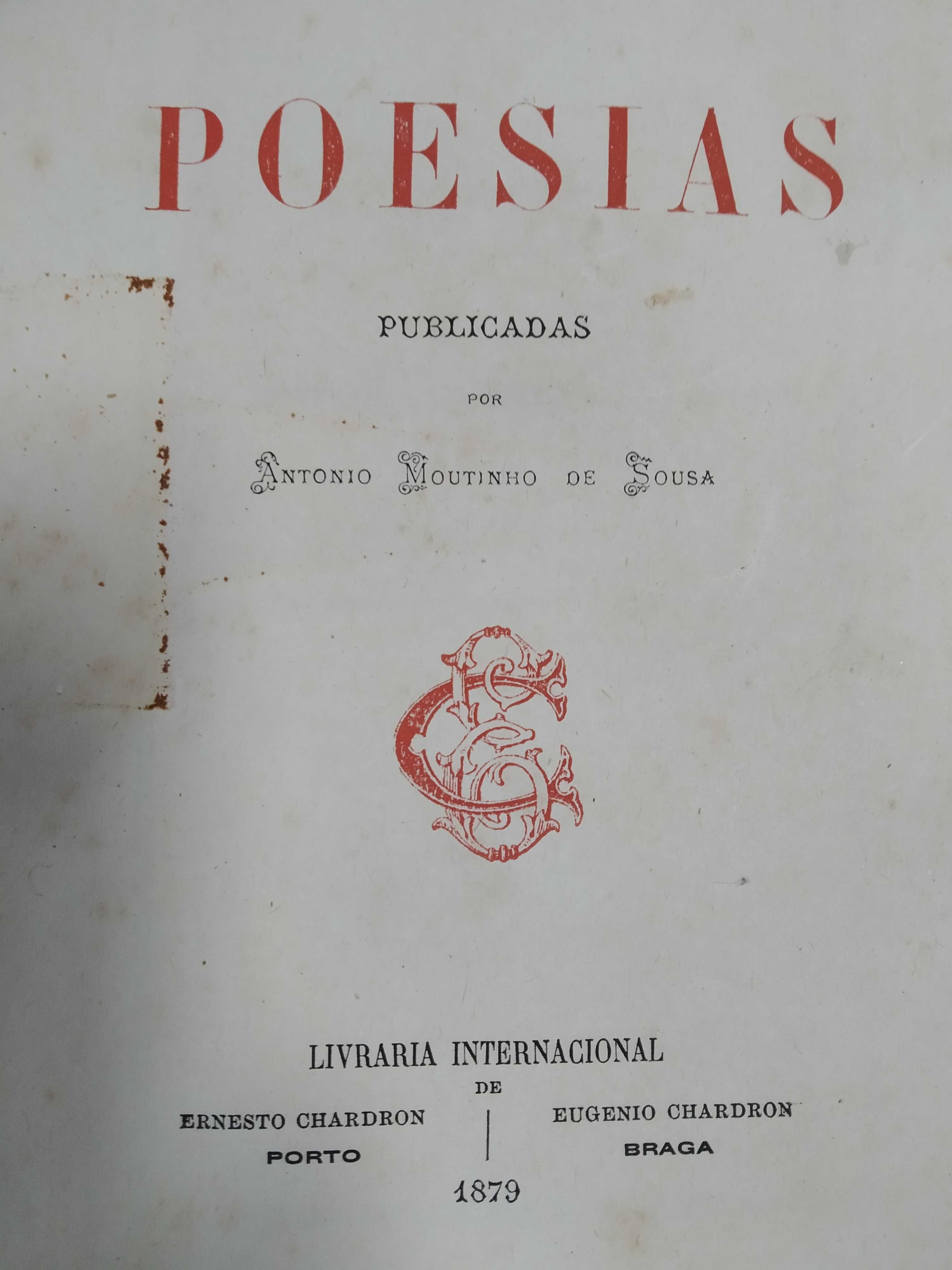 Livro de poesia de 1879 livro vintage livro antiguidade