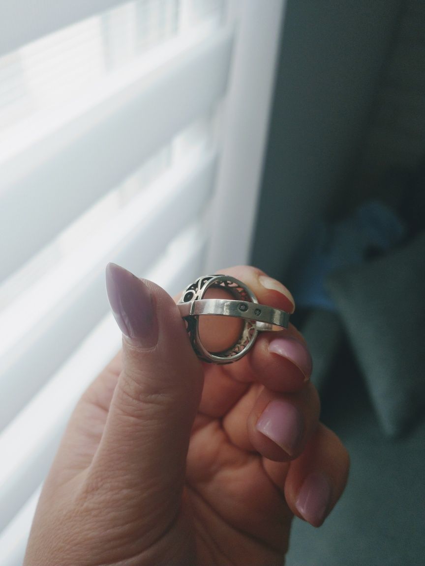 Srebrny pierścionek - koronka Warmet