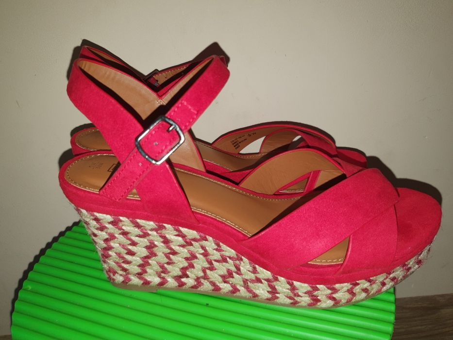 Next Forever Comfort czerwone buty sandały na koturnie Rozmiar 38