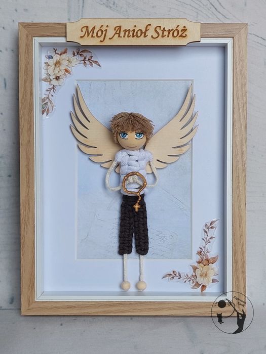 Anioł Stróż dla chłopca,  Ramka Hand Made