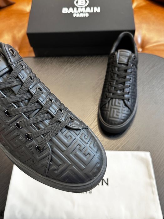 Balmain кожаные кроссовки мужские кеды кожа натуральная