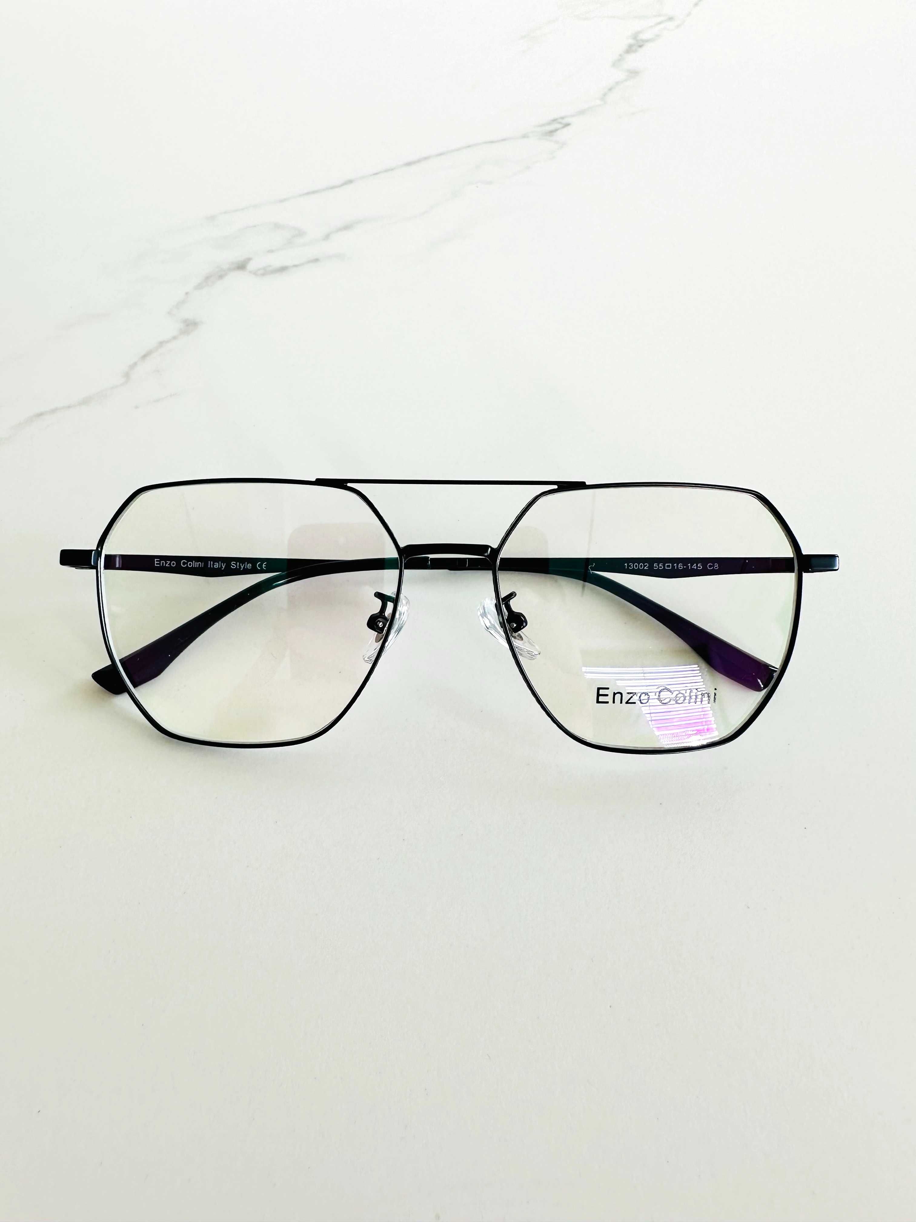 NOWE Okulary oprawki czarne metalowe ENZO COLINI 13002 C8