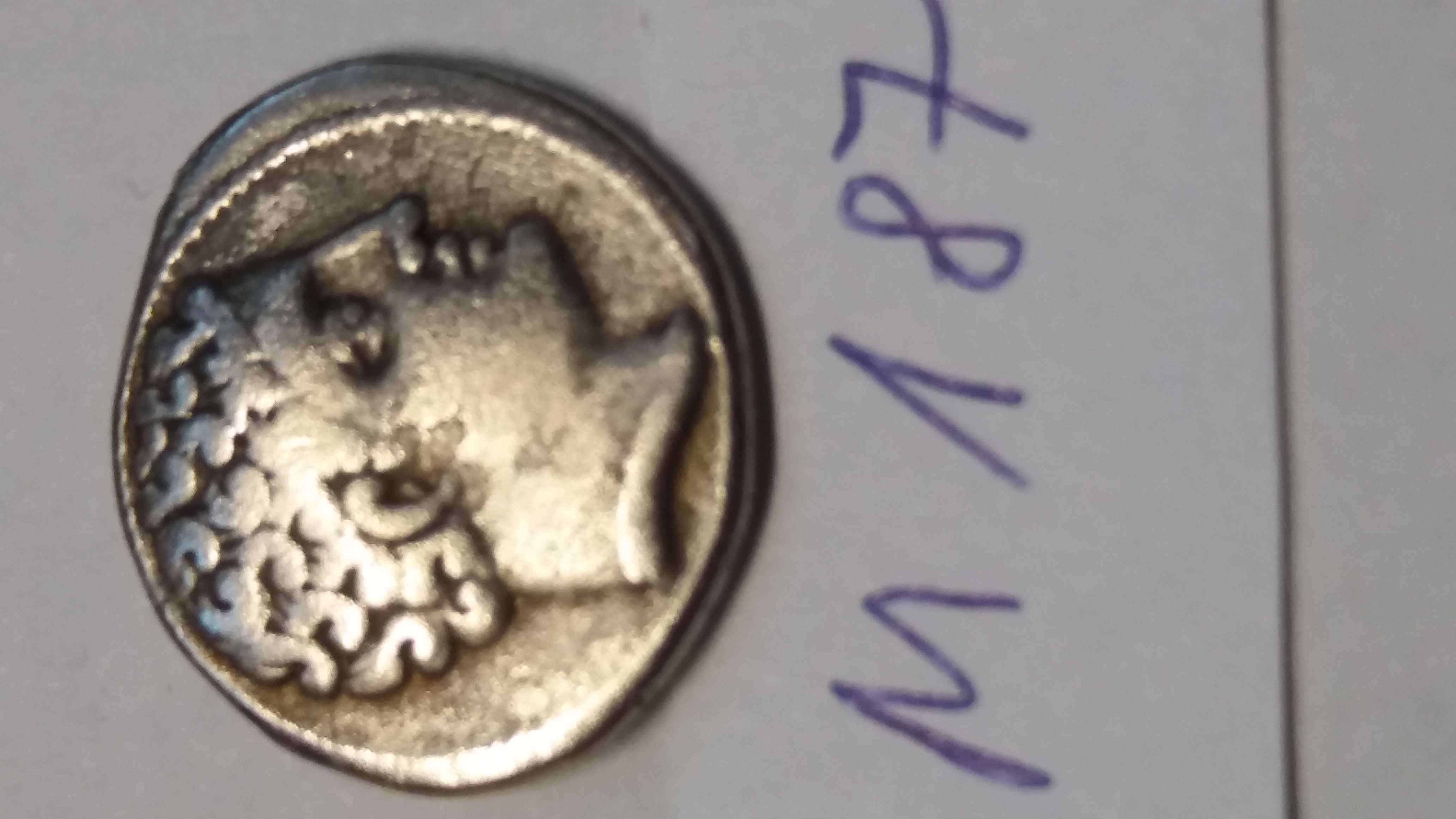 D5+ M187 stara moneta kopia rzymek duża głowa konie starocie