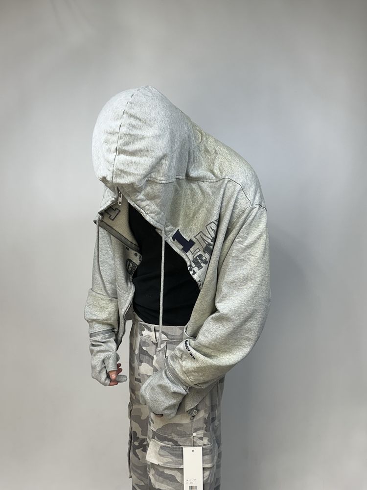Project G/R GRAILZ full zip hoodie зипка худи кофта серая зіп худі M L