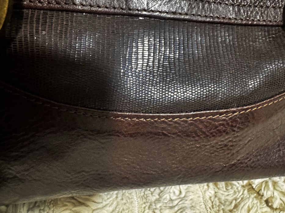 Torebka skórzana brązowa jamnik damska na ramię