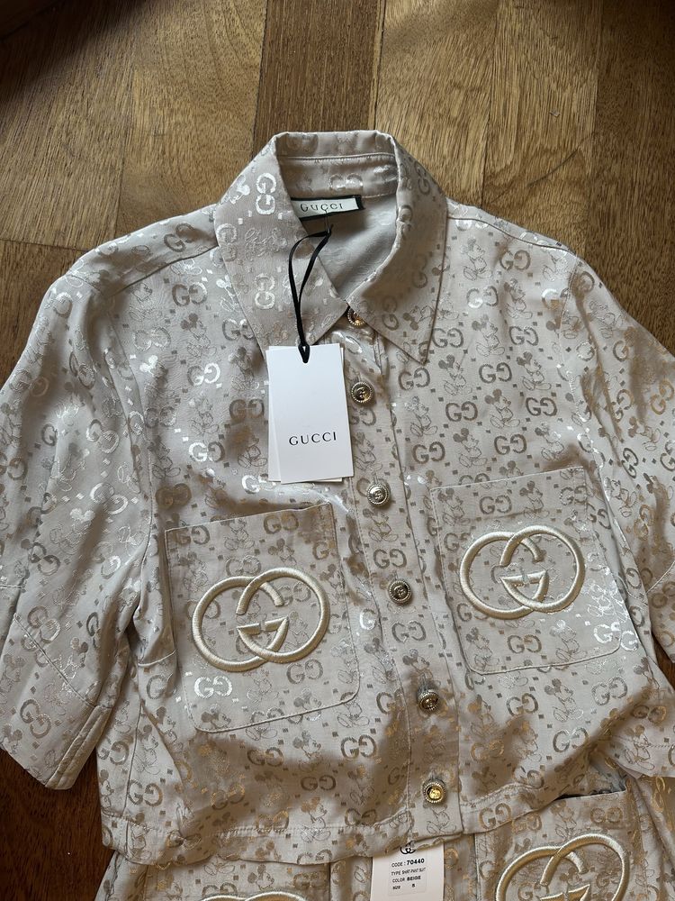 Komplet elegancki beżowy Gucci
