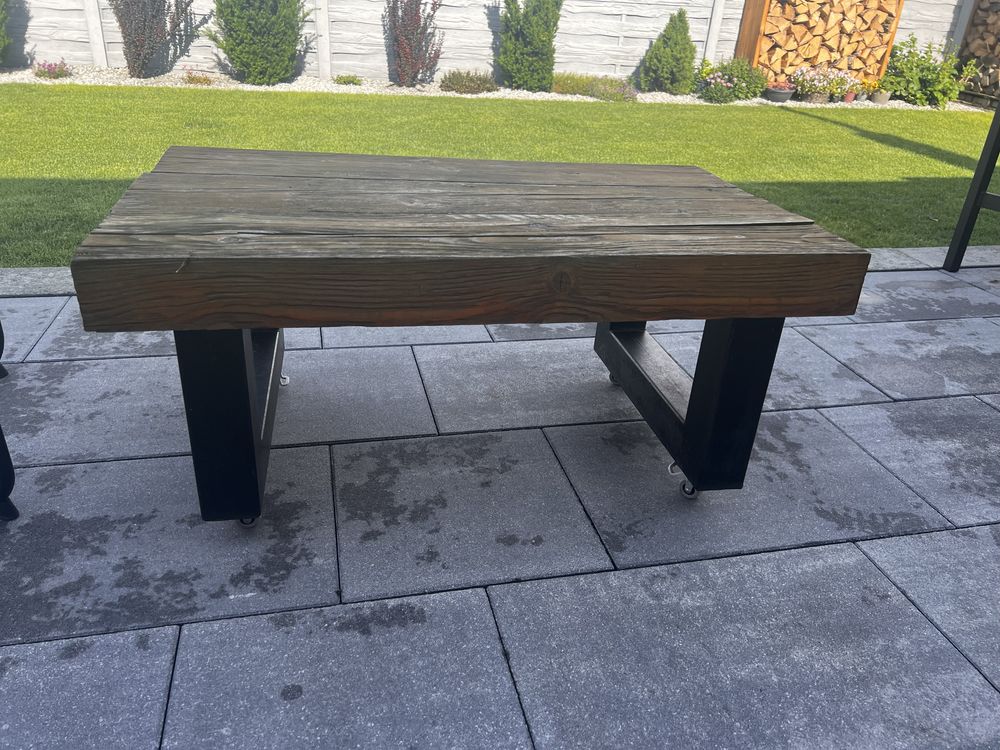 Stolik Loft ogród drewno metal