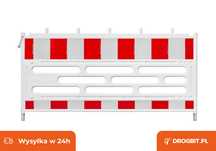 Bariera tymczasowa zapora U-20 pcv roboty drogowe wygrodzenie bhp