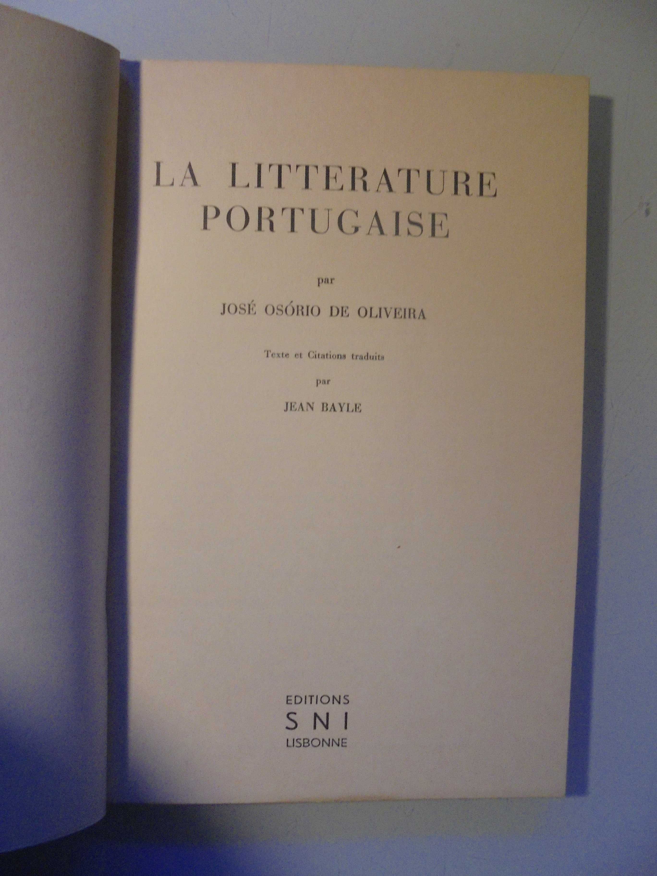 Oliveira (José Osório de Oliveira);La Litterature Portugaise