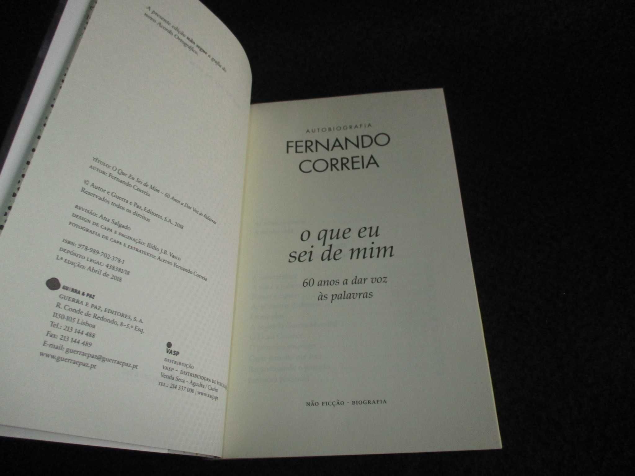 Livro O que eu sei de mim Fernando Correia