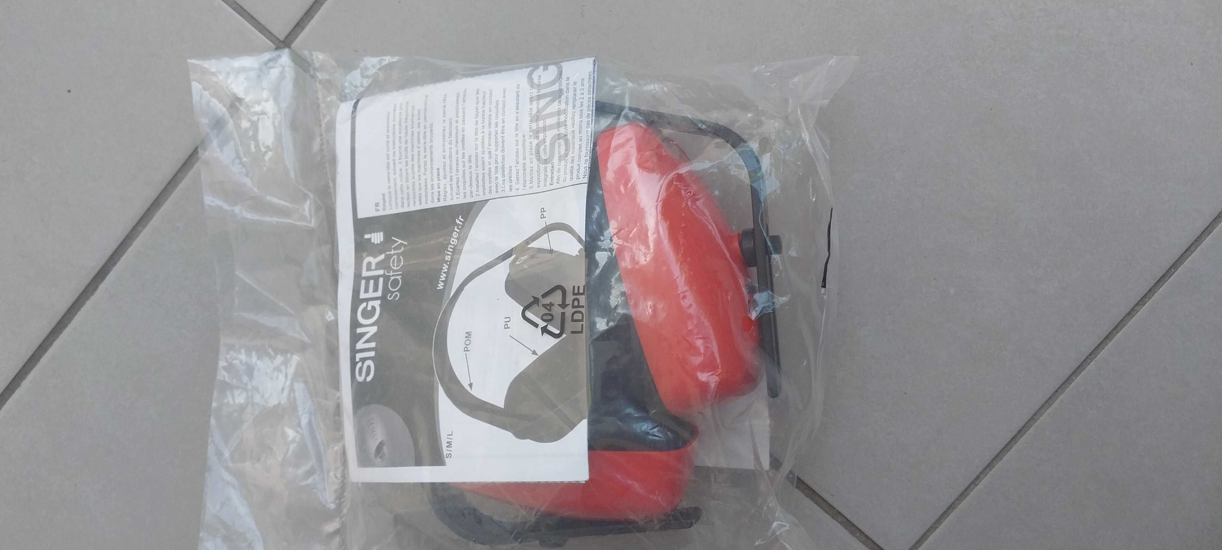 Auricular de Cabeça Proteção Singer Vermelho Novo